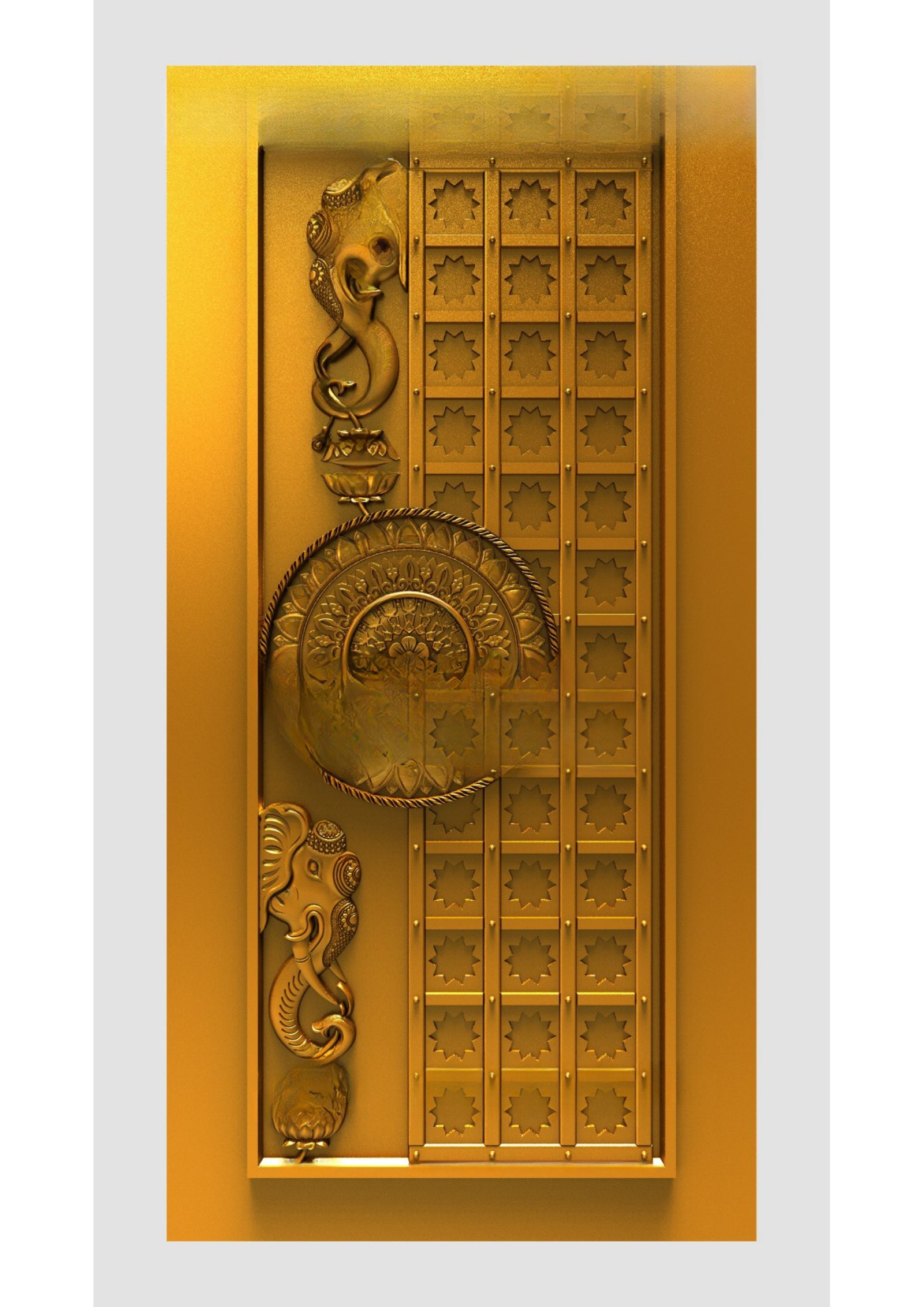GSK NEW YEAR DOORS - PAGE-01 Lord Ganesha Divine Carved Temple Door 3D Model